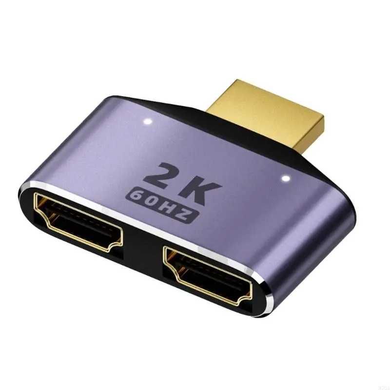 97QA HDMI-compatible Splitter 1 in 2 Out 2K Splitter for FullHD 2K@60HZ 1920x1080 3D Splitter (1 Source to 2 Displays)