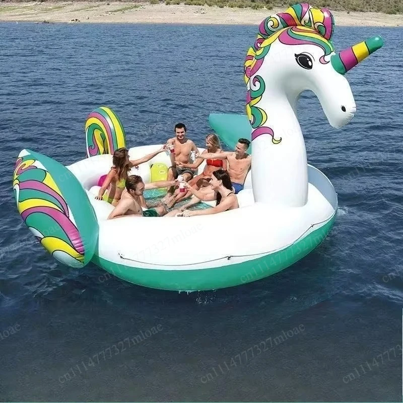 6-8person Huge Flamingo Pool Float Giant Inflatable Unicorn Swimming Pool Accessories Island Party Floating beach Outdoor Toy