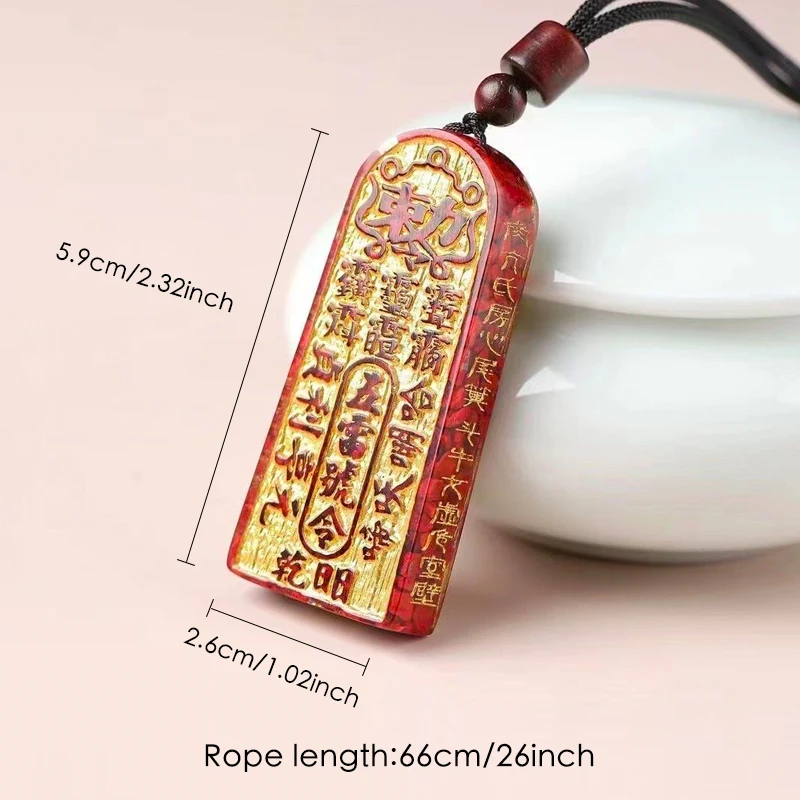 Cinnabar Crystal Sand Five Thunder Order Pendant Lei Zu Order Car Accessories