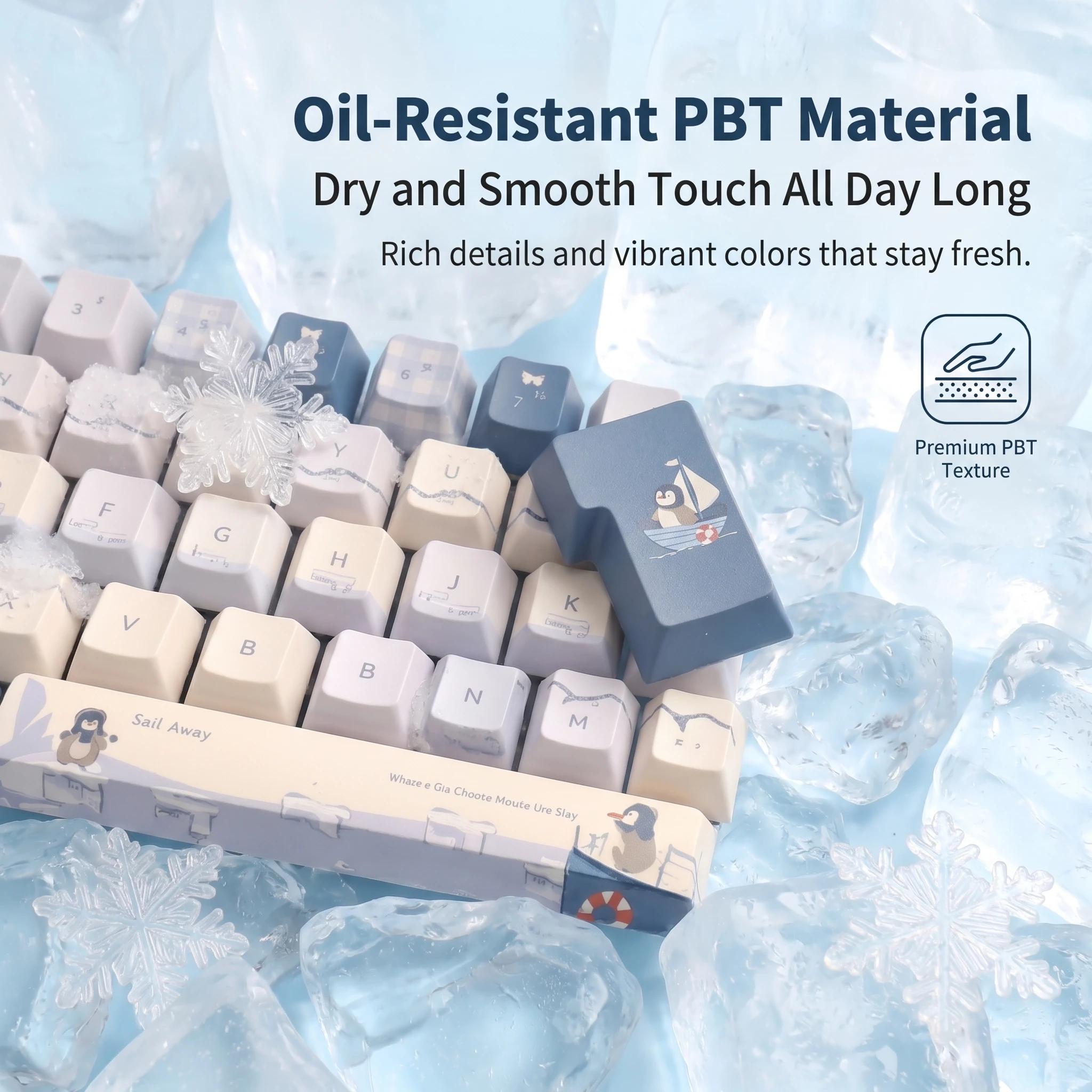 New PBT Keycaps 120-Key，Cherry Profile 5-Side Dye-Sublimation Anti-Oil Fit 61-108 Mechanical Keyboards