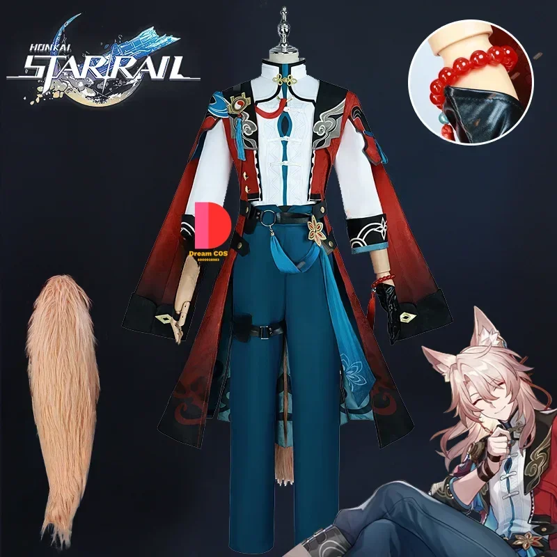 Honkai Star Rail Jiaoqiu Costume Cosplay Parrucca Uniforme Foxian Xianzhou Yaoqing Feixiao Halloween Party Donna Uomo Accessori