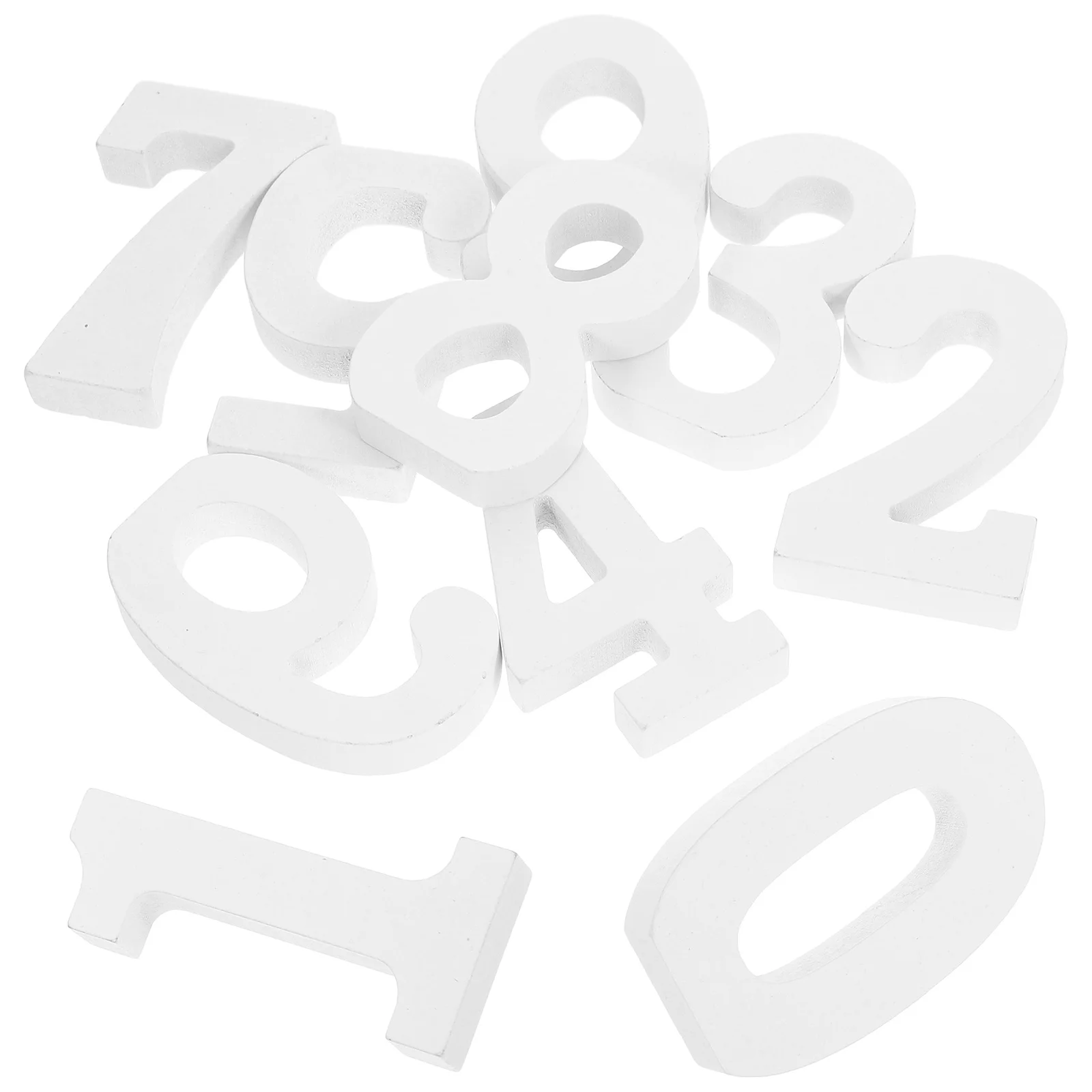 

10pcs Wooden Decorations Smooth Diy Craft For Home Wall Party Table Decoration Wood Number Cutout Decorative Number Ornament