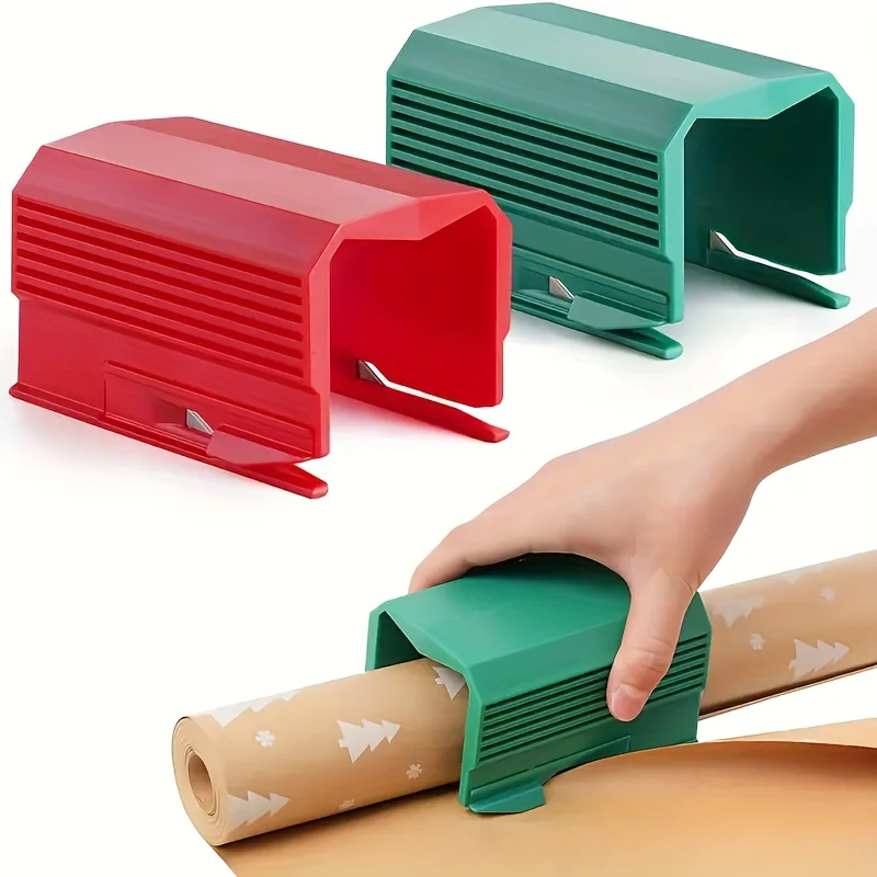 Christmas Paper Roll Packaging Paper Cutter Creative Handmade DIY Scrapbook Portable Slider Paper Cutter
