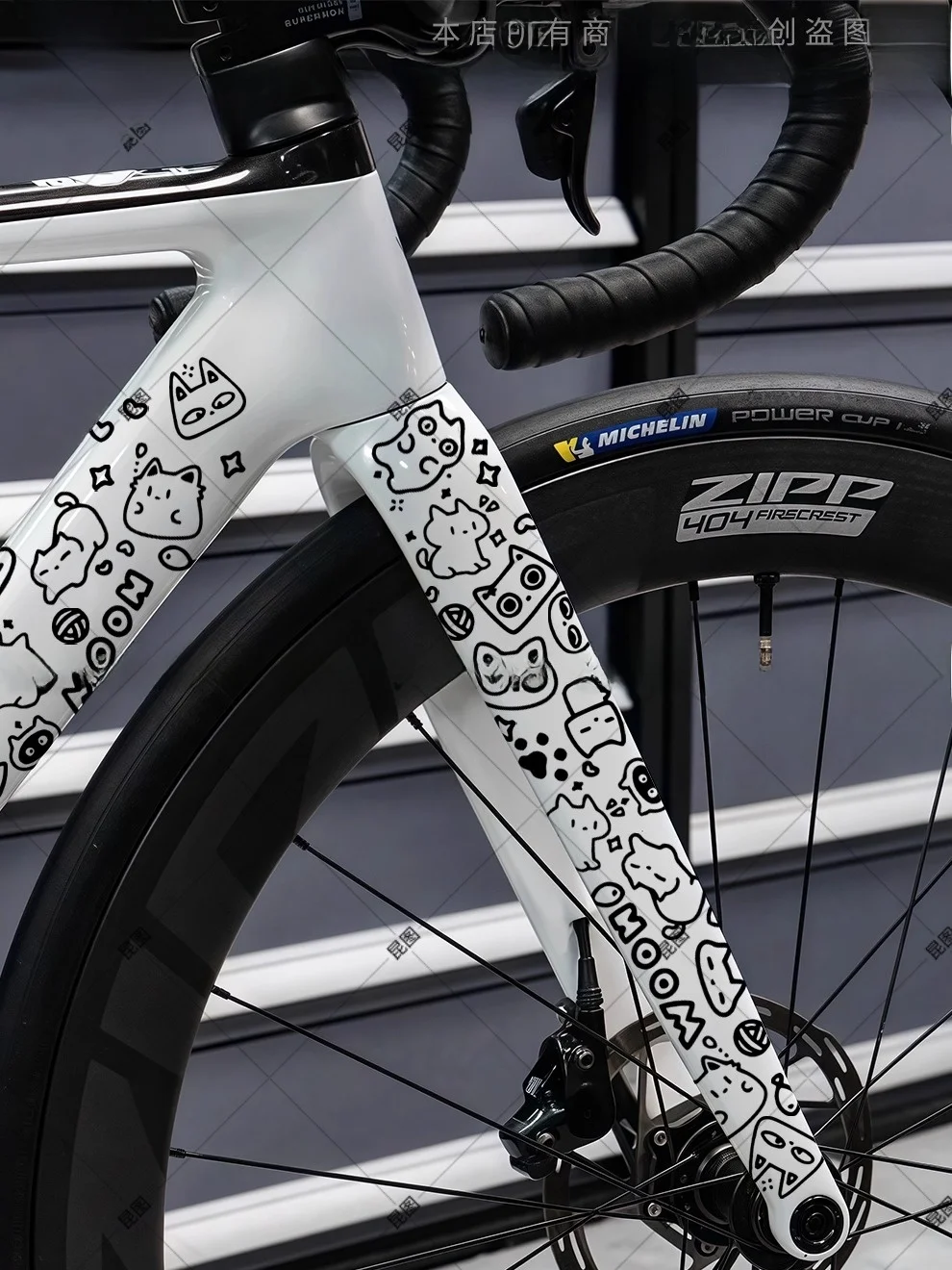 Road Bike Decal Mountain Bike Frame Fork Cute  Graffiti DIY Modification Body Sticker Decoration Auto Accessories