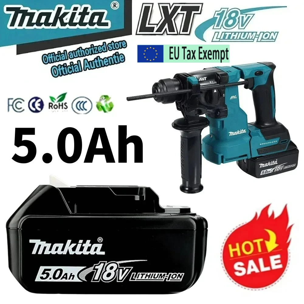 Original 18V Makita 5Ah, für Makita 18V DHR183 Akku BL1830B BL1850B BL1850 BL1840 BL1860 BL1815 Ersatz-Lithium-Akku