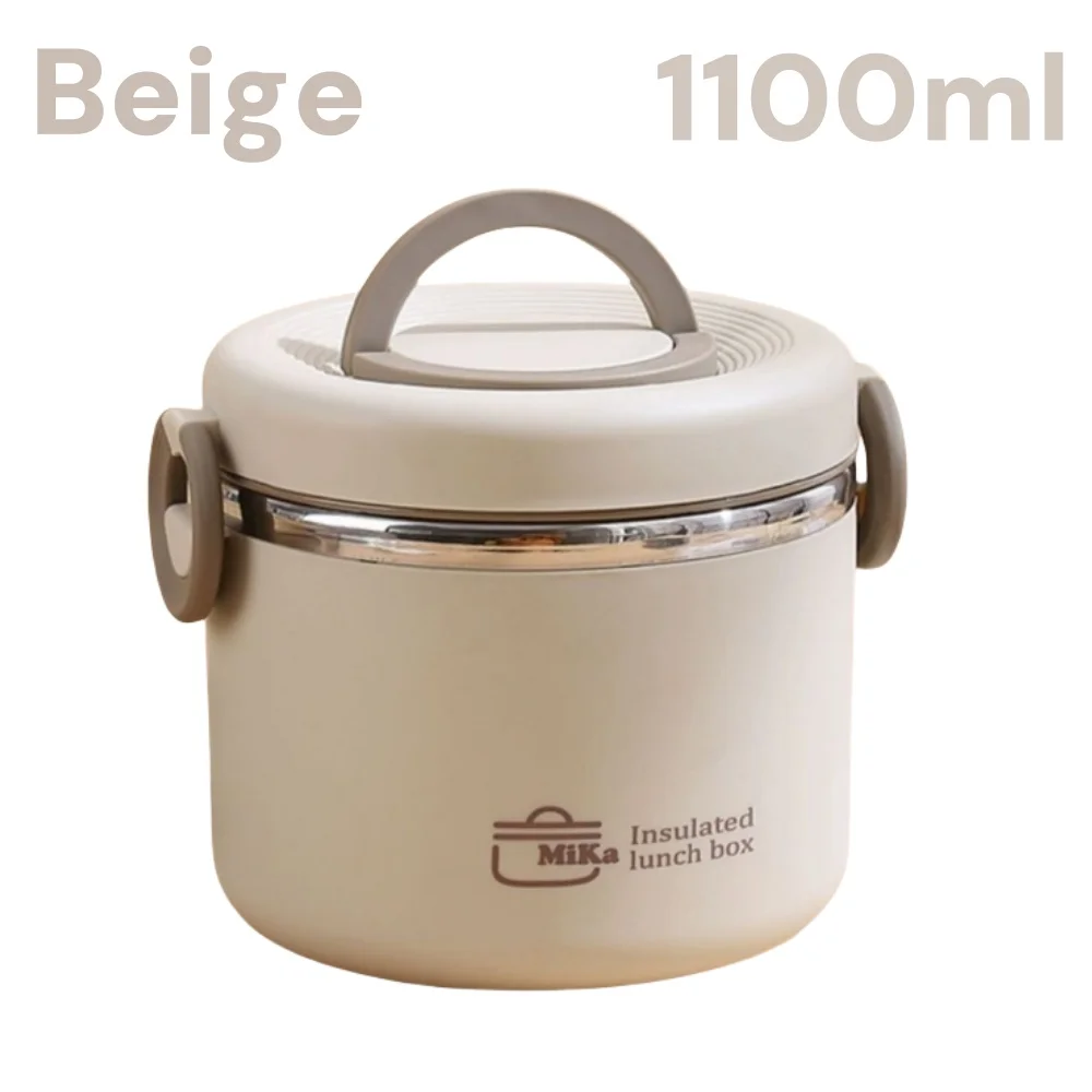 304 Stainless Steel Lunch Box 2 Layer Double Wall Thermal Food Jar, Insulated Bento Box Leakproof Lunch Container with Lunch Bag