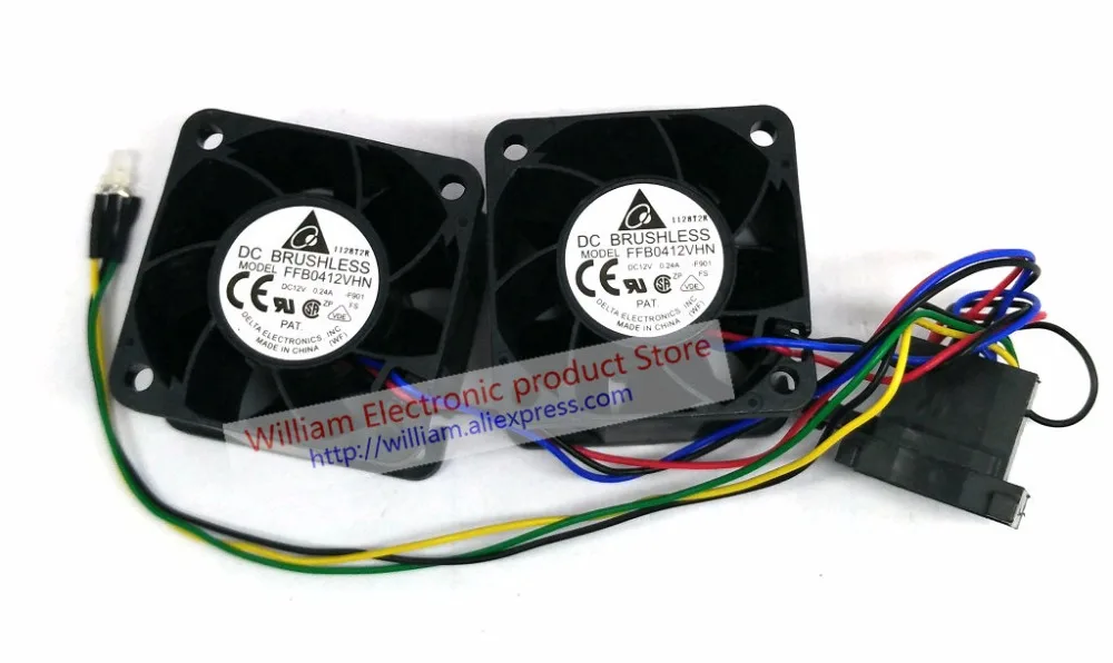 Original Delta FFB0412VHN DC12V 0.24A 40*40*28MM Tachometer Signal Computer Server Cooling Fan 1Set/2pcs