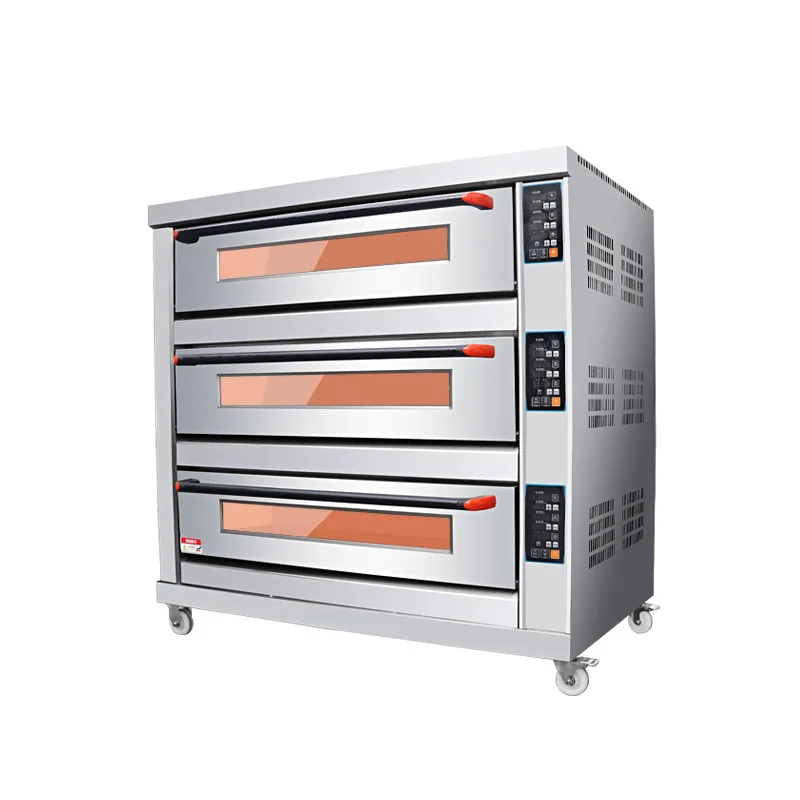Oven Commercial electric oven, three-layer nine-plate 400 ° C double-sided baking oven Food baking equipment Open oven