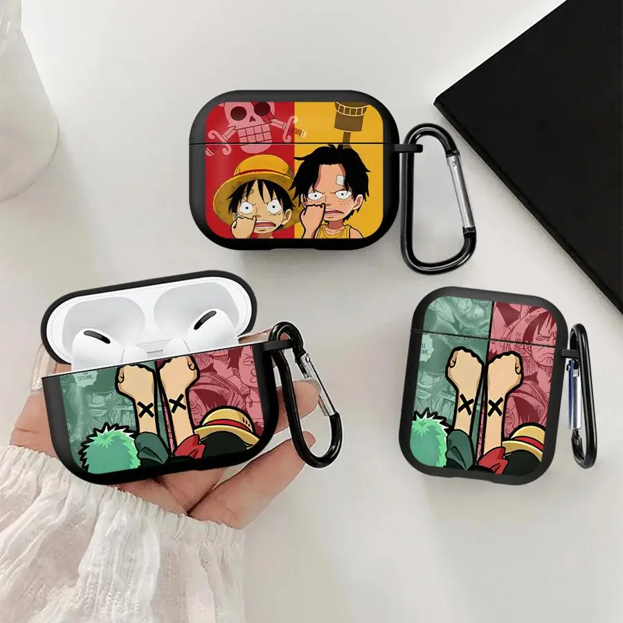 Cartoon One Piece Hülle für Airpods 3 Pro2 4 Pro3 2 1 Pro Kopfhörer-Schutzhülle