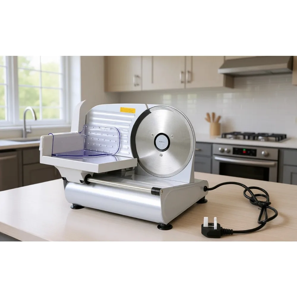 Rebanadora Eléctrica de Carne con Cuchilla de 19 cm, Duradera, 230V