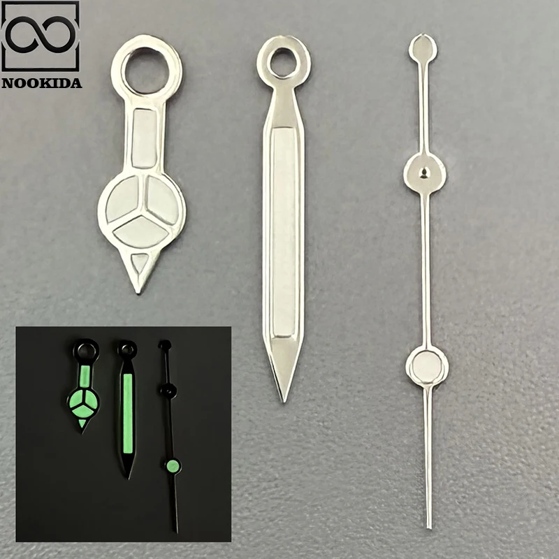 NOOKIDA Aksesori Jam Tangan Bercahaya Hijau/Oranye Bercahaya untuk Gerakan NH35/NH36/4R/7S Perak Hitam Merah Oranye Yell