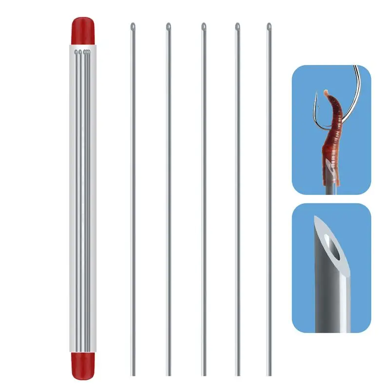 Fishing Lure Needle 5pecies Worm Hook Needle Stainless Steel Bait Needle Rigging Bait Rig Hollow Fishing Tool For Fishing & Carp