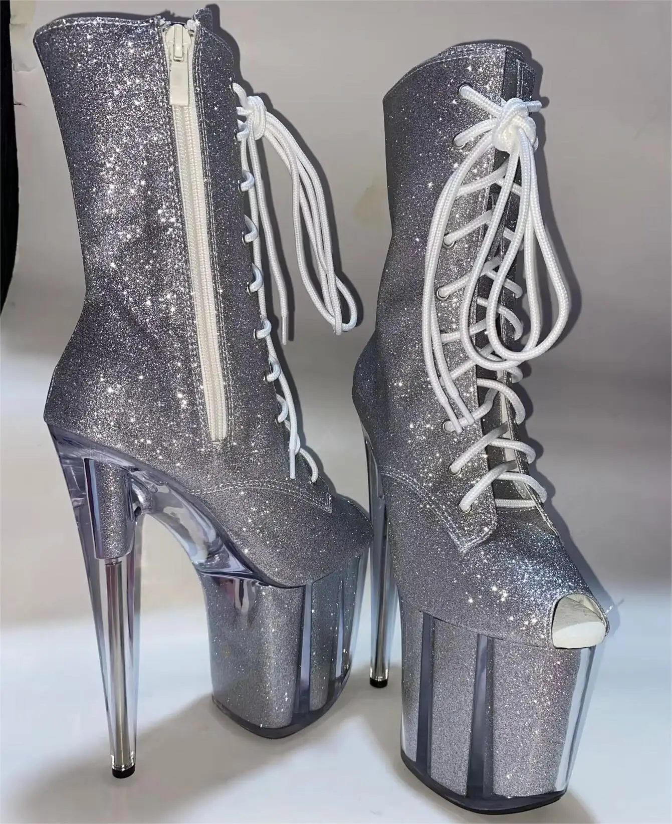 

17cm banquet fashion wear stiletto heels, sequined material 7 inch heels, and pole dancing shoes for models