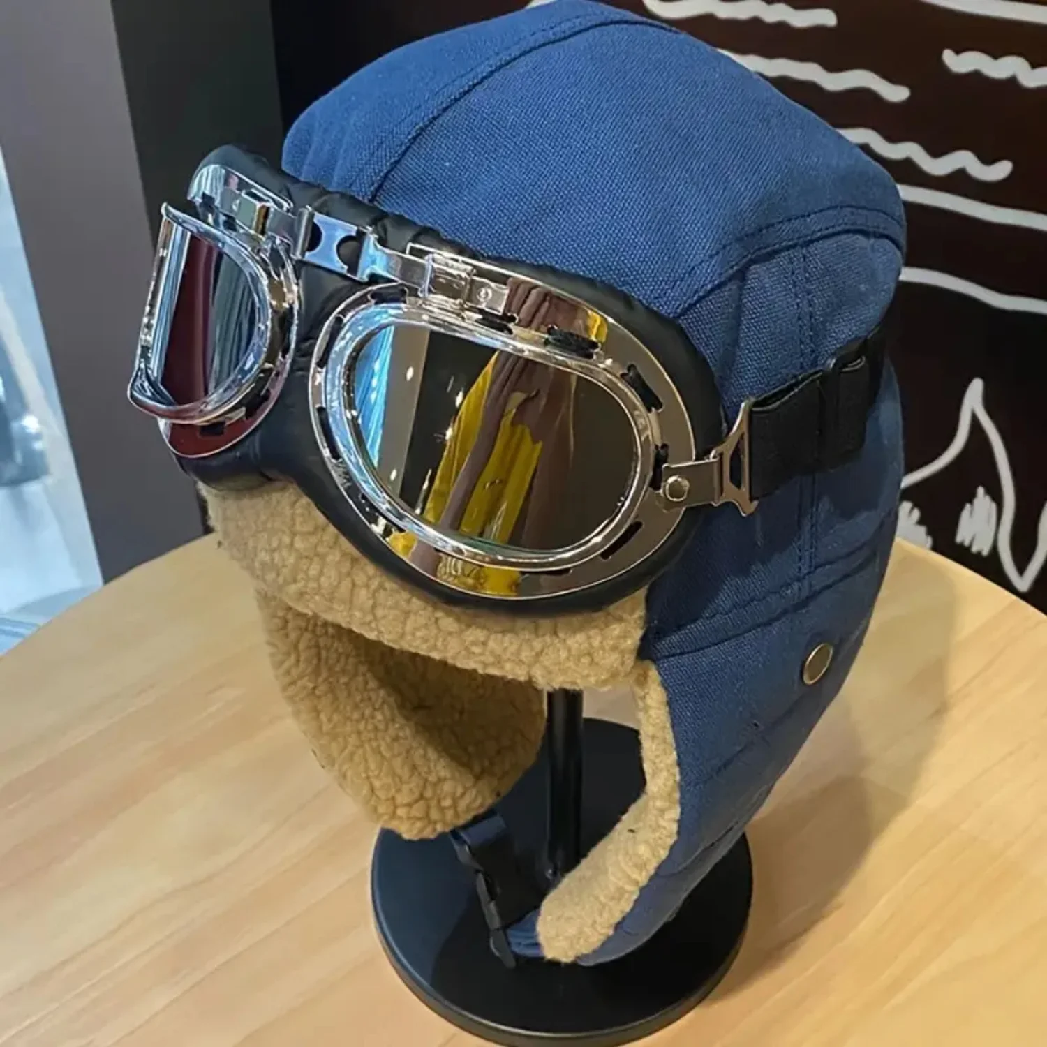 Women's Bomber Hat with Removable Coldproof Glasses for Extra Warmth in Winter