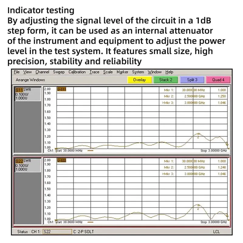 N-type Button adjustable attenuator 0-30/60/90dB DC-/3/4GHz RF variable attenuator 1dB step 2W5W10W key-press signal attenuator