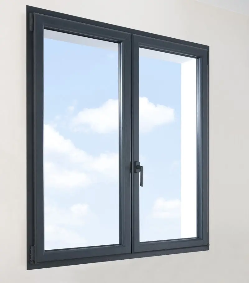 Nuevo diseño de ventanas, Material de construcción, ventana de vidrio templado de doble esmaltado, perfil de aluminio, toldo inclinable y giratorio, ventana abatible