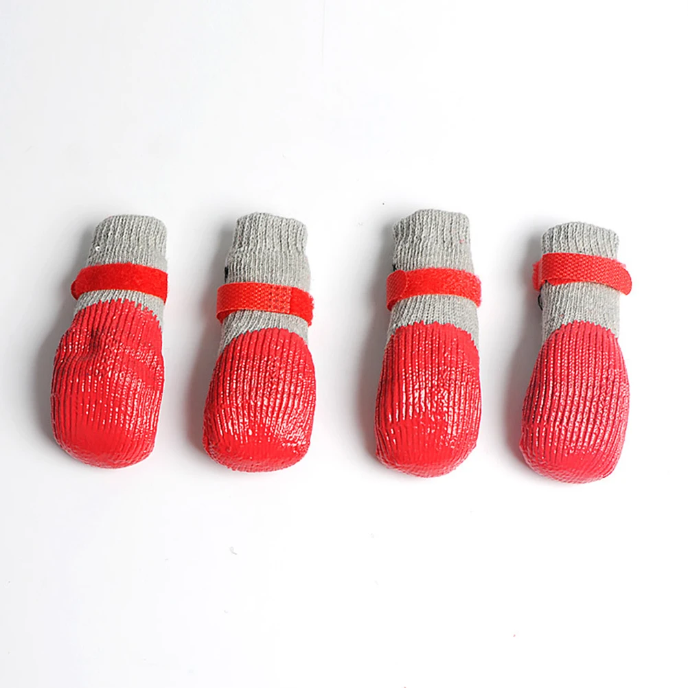 

4pcs Waterproof for Dogs Hot Pavement Small Large Size Pet Puppy Anti Slip Cotton Cartoon Pet Dog Socks Protect Cold Snow Ice