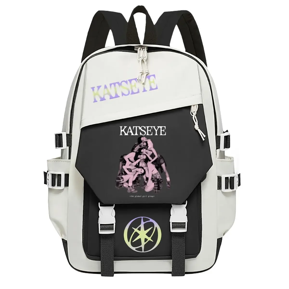 2026 KATSEYE Print Backpack Fashion Students Schoolbag Middle School Girls Spine Relief School Bag Women Outdoor Travel Backpack