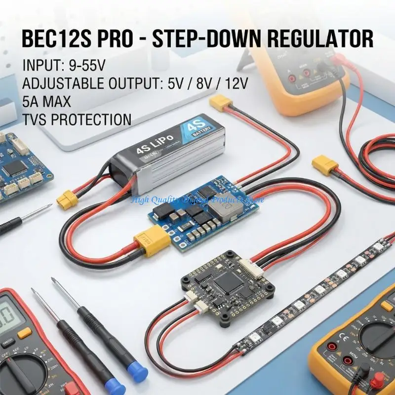 

U2JE BEC12S Voltages Converter Module Direct Current Lowering Unit 5.2V 8V 12V Output For Industrial Applications