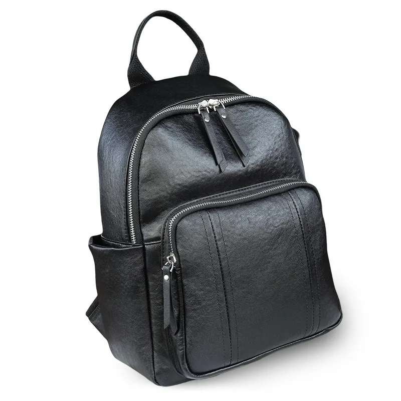 

Nesitu High Quality Vintage Coffee Black Brown Full Grain Genuine Leather Men Women's Backpack Travel Bag M5263