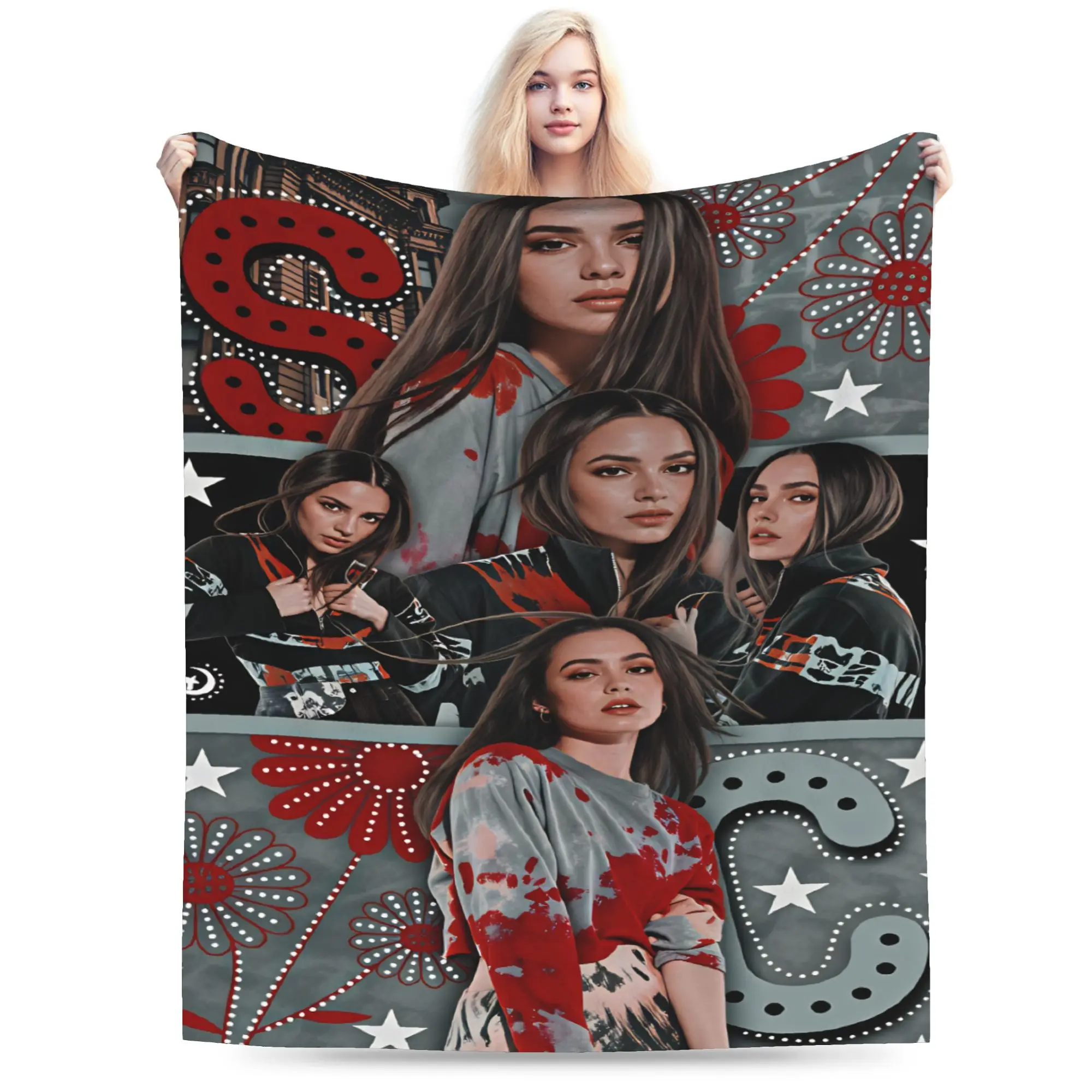 Actor Sofia Carsons Blanket Girls  Flannel Throw Blanket For Living Room Warm Cozy DIY Quality Bedspread Gift