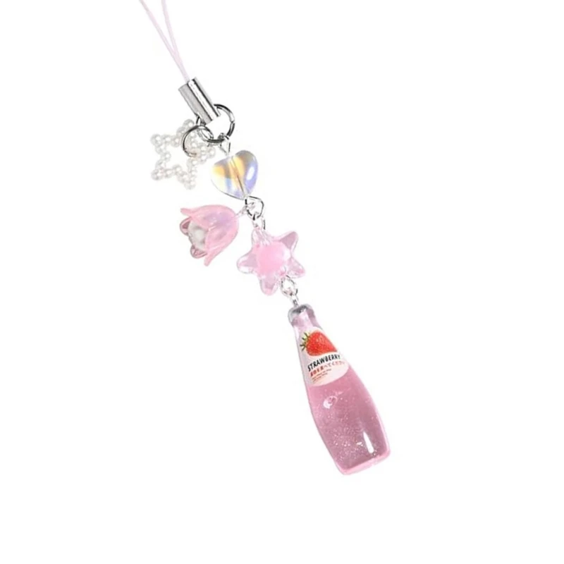 Y2K Stern Telefon Charm Anhänger Schlüsselanhänger für Tasche Telefon Kristall Wasser Flasche Frauen Phone Strap Lanyard