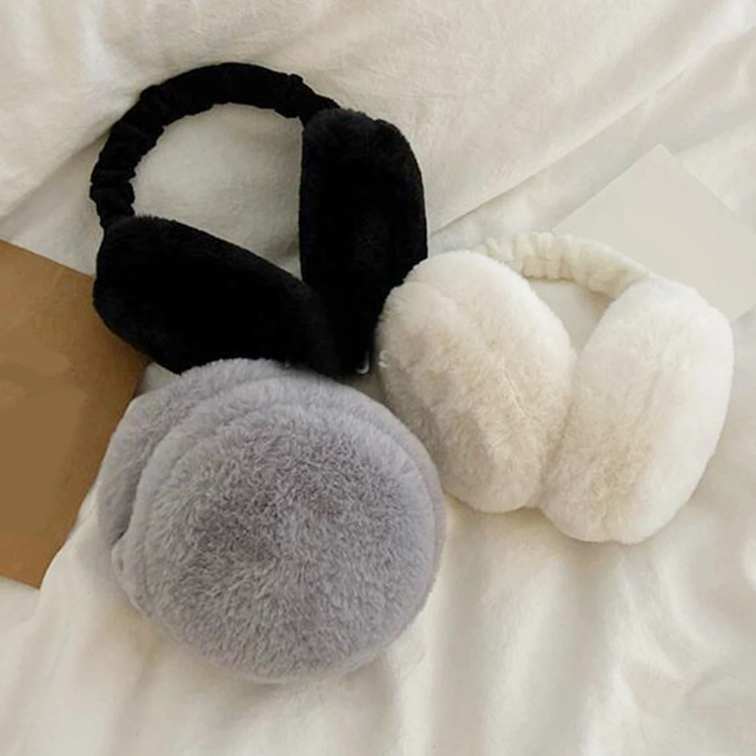 Morbido peluche scalda orecchie inverno caldo per donna uomo moda tinta unita paraorecchie protezione fredda esterna paraorecchie paraorecchie