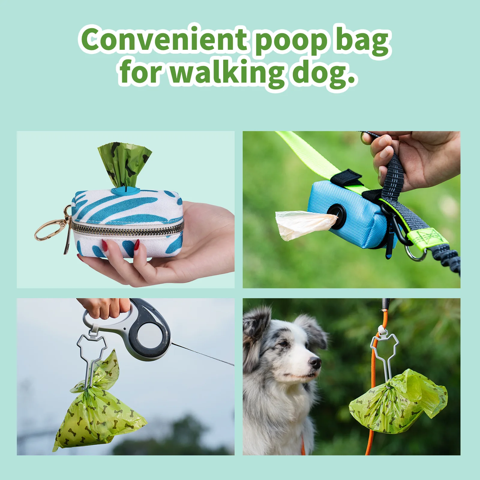 High quality Biodegradable dog toilet bag, dog outdoor home cleaning bag dispenser, 15 bags/roll 9Roll 16Rloll 32Roll