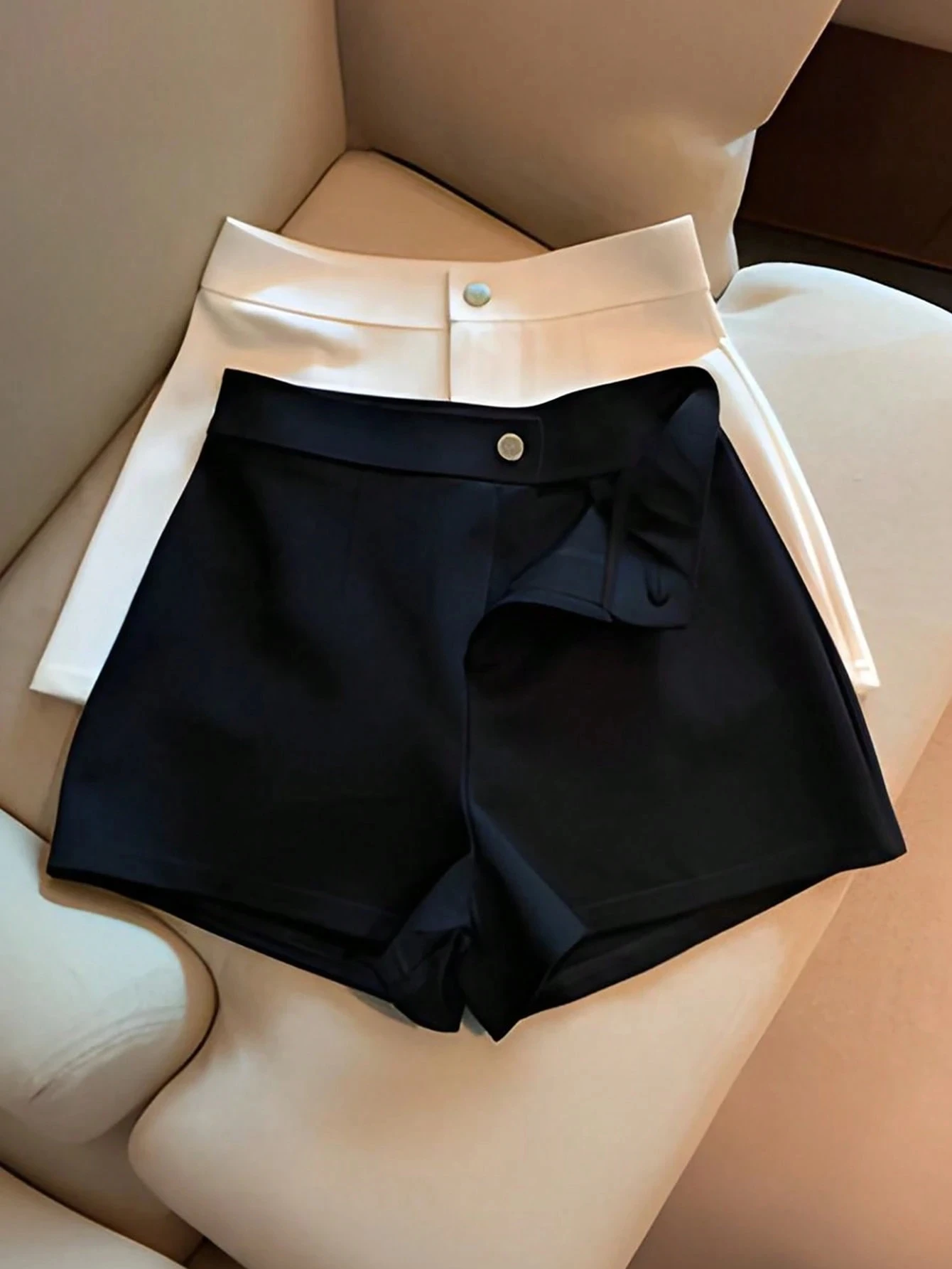 

Женские универсальные черные шорты, весна-лето, повседневная мода, облегающие легкие однотонные повседневные офисные брюки с высокой талией