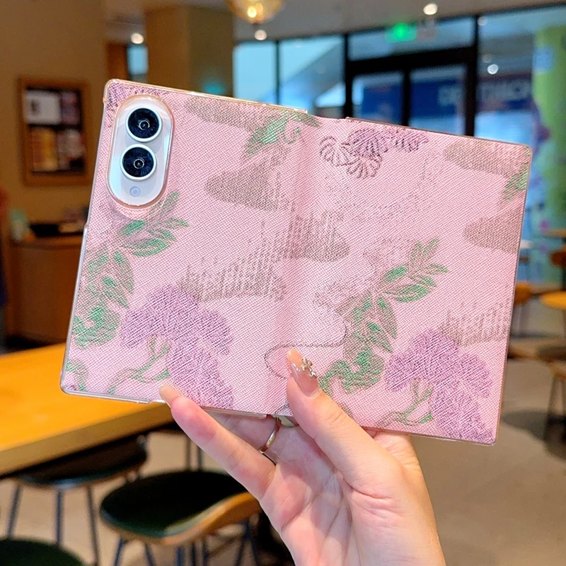 For Samsung Galaxy Z Fold 8 Electroplated Colorful Texture Flip Leather Case Anti-Fingerprint Phone Cover