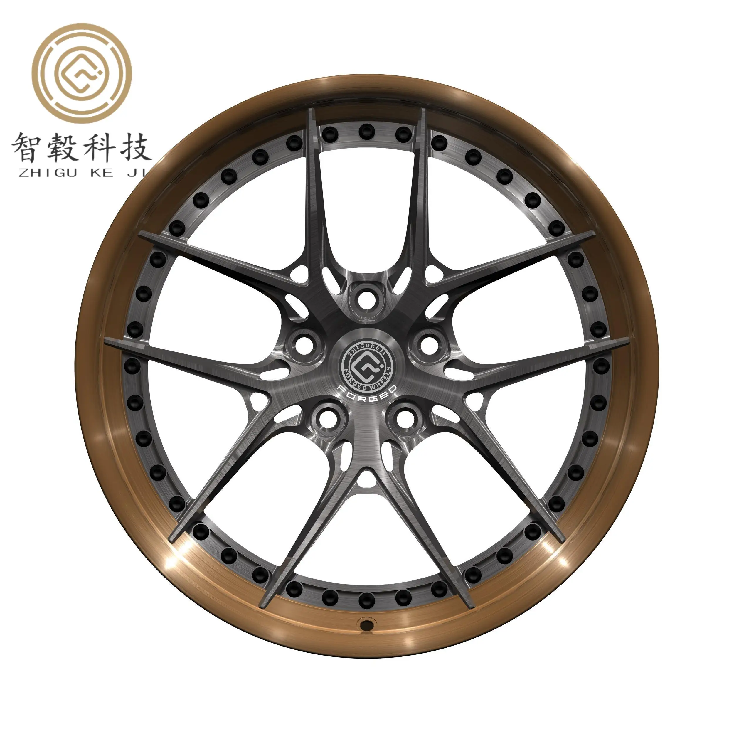 New 18 Inch 5x120 Double Color Forged Alloy Wheels 2 Pieces Polished 100mm 112mm 120mm PCD with 45mm 50mm 0mm ET