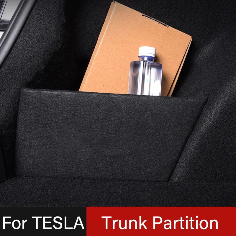 

Car Trunk Boot Baffle Organizer Side Storage Separate Partition For Tesla Model 3 2020 2021 2022 Styling Interior Accessories