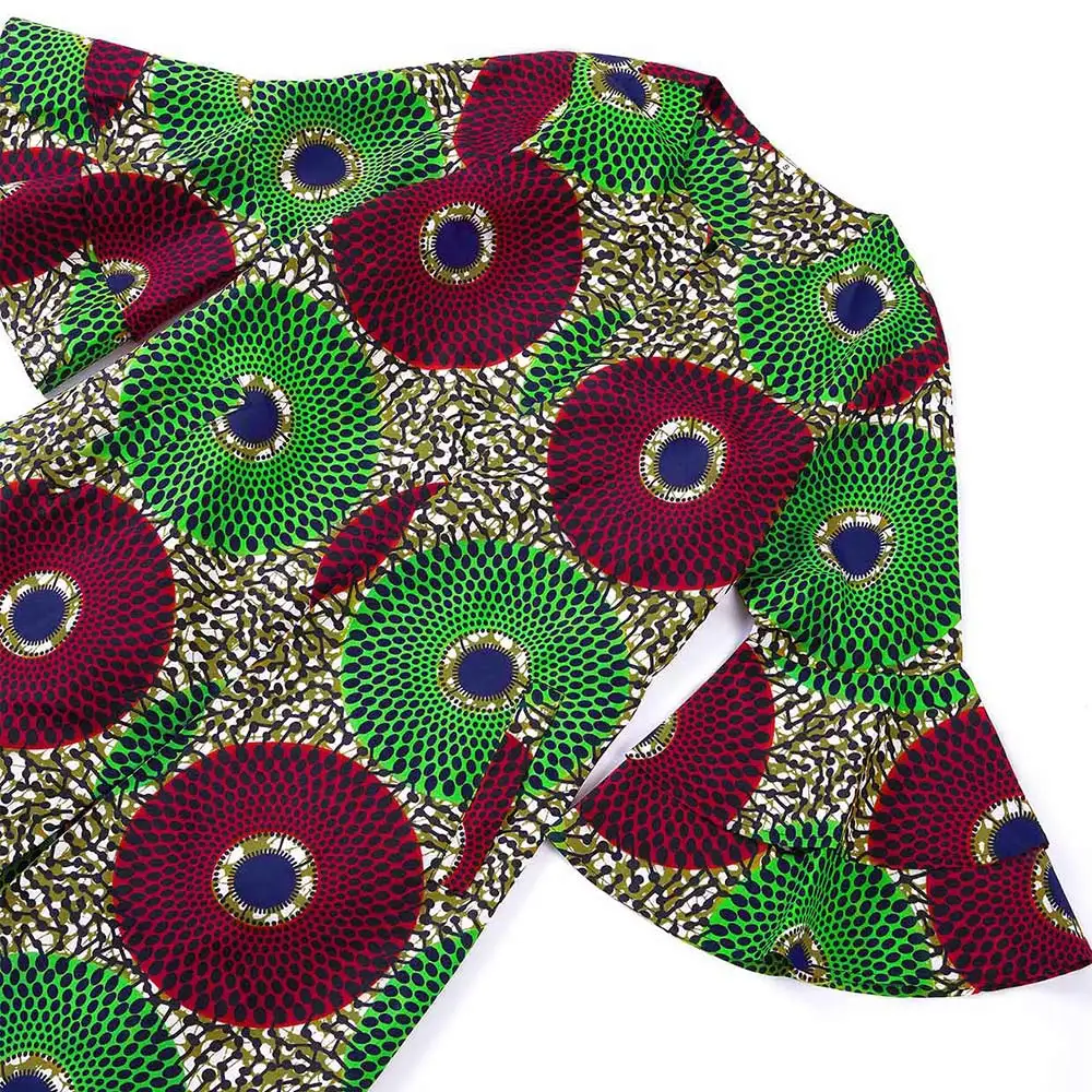 African Clothes for Women African Fashion Ankara Print Slim Jacket Loose Long Coat Three Quarter Sleeve Ladies Casual Clothing