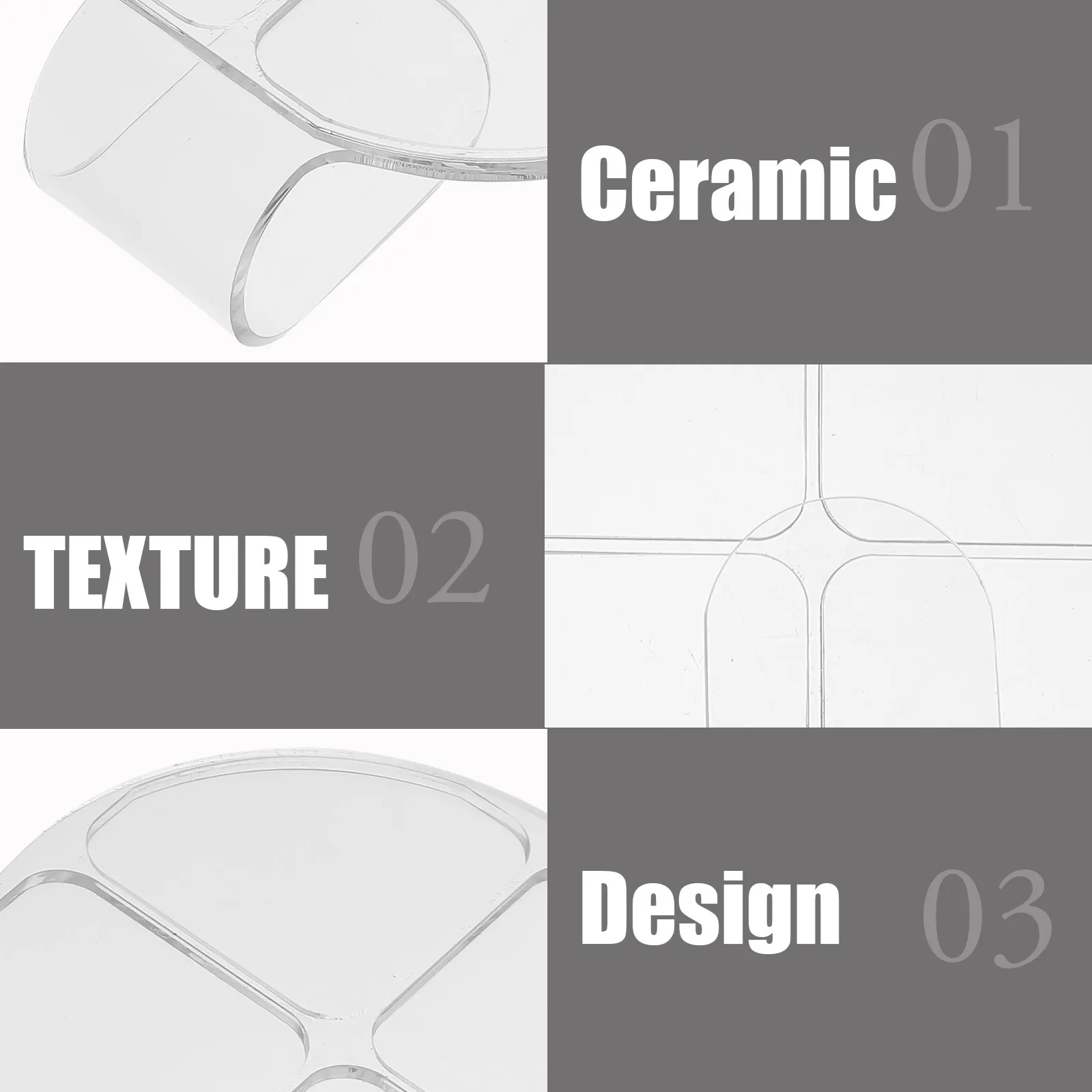 2Pcs Acrylic Nail Art Mixing Palette Makeup Clear Handheld Plate Salon Tool Professional Set