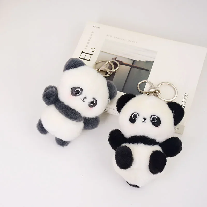 

New Cartoon Cute Little Panda Plush Pendant Couple Backpack Accessories Cartoon Panda Doll Keychain Birthday Christmas Gift