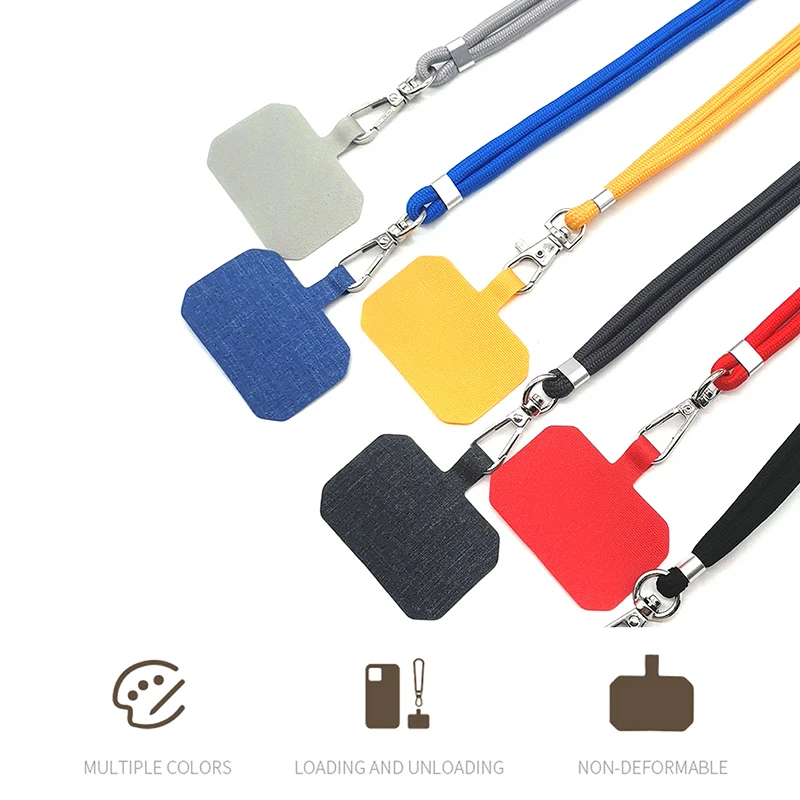 NEW Adjustable Phone Lanyard Detachable Neck Cord Lanyard Strap Carabiner Compatible Pendant With Card For Mobile Key Fob Colors