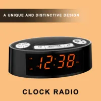 iTOMA CKS3301U FM Alarm Clock Radio Dual Alarm Sleep Timer Snooze Orange LED Display 4-Level Dimming Option