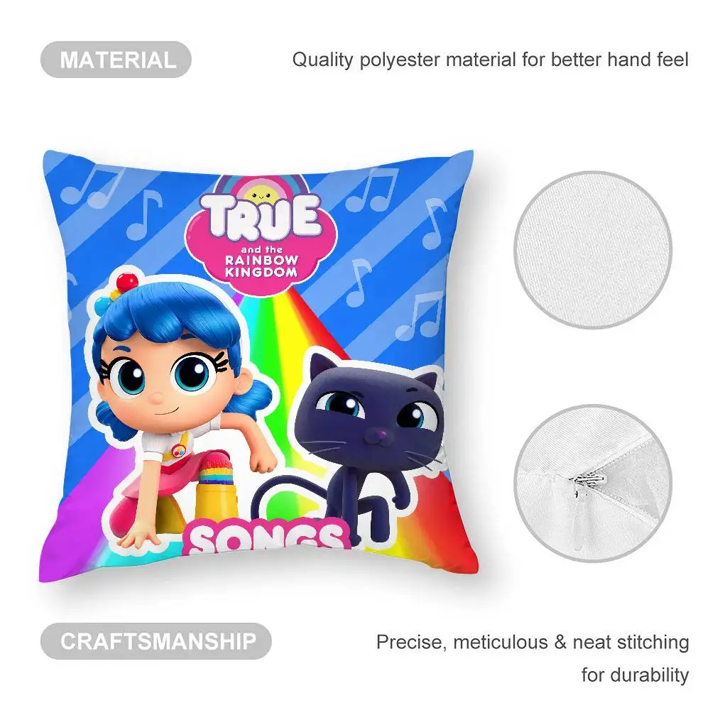 T-True And The R-Rainbow Kingdom كيس وسادة مربع على الوجهين طباعة وسادة القضية ل أريكة المنزل غرفة نوم ديكور هدية #4