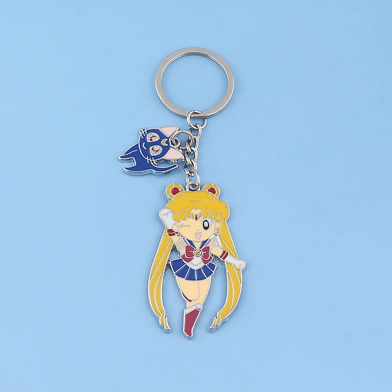 Anime Sailor Moon Keychain Necklace Brooch Bracelet Magic Wand Pendant Keyring Keychains for Women Jewelry Accessory Gift