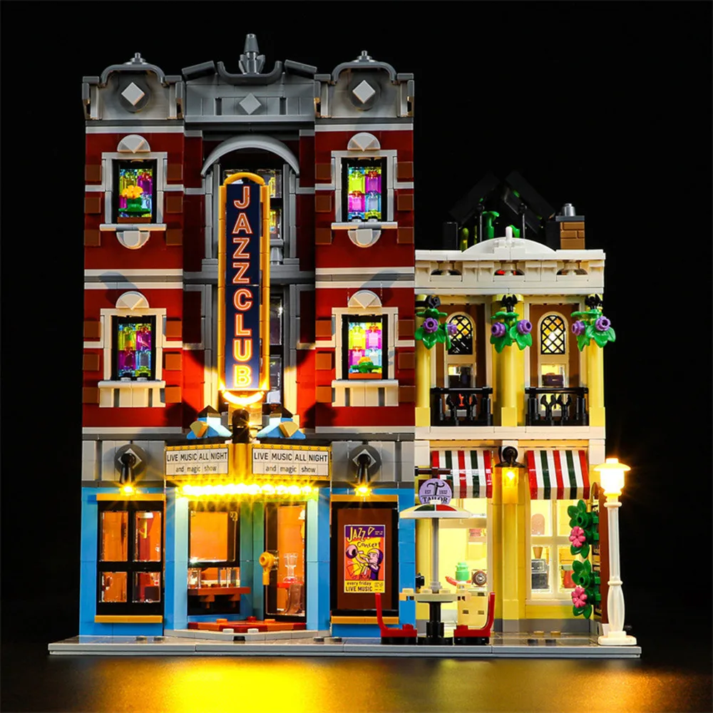 Creatoring Expert 10312 Jazz Club Pizzeria Shop Model Moc Modular Houses Building Blocks Bricks Compatible Kid Toy 2899PCS