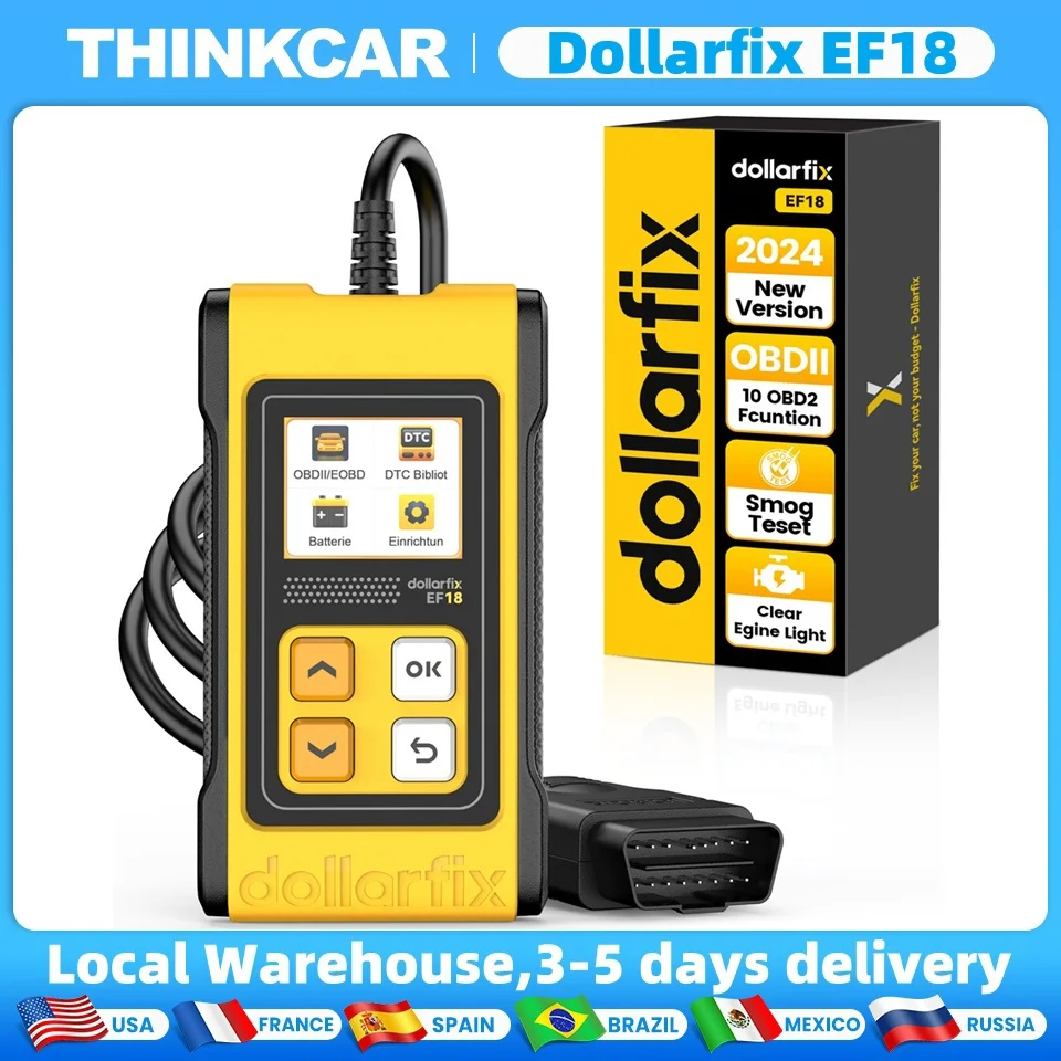 

Dollarfix EF18 2024, сканер OBD2, полная система, диагностические инструменты, проверка света двигателя, автомобильный считыватель кодов, EVAP, инструменты для автомобильного сканирования