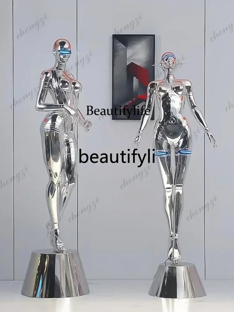 D5556 Future sense electroplating large ornament mechanical Ji sculpture floor decoration