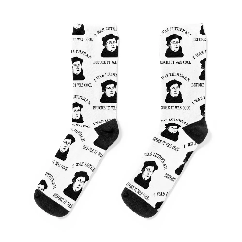 I was Lutheran Before it was cool Martin Luther Protestant Socks cartoon set winter gifts Lots Male Socks Women's