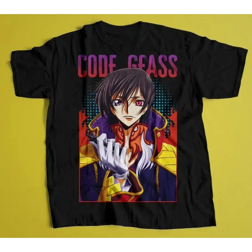 Code Geass Classic Graphic Washed Cotton T‑shirt Unisex Oversized Trendy Loose Short Sleeve Harajuku Streetwear Casual Tops