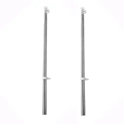 2Pcs Boat Accessories 304 Stainless Steel 400mm White Nylon Head Rail Mount Flag Pole with Deck Mount Sailing Boat Yacht