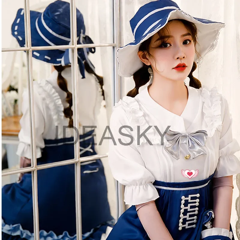 Identity v Emma Wood cosplay ballerer identity v, vestido lolita dulce, traje de Halloween para niñas y mujeres, zapatos con peluca completa