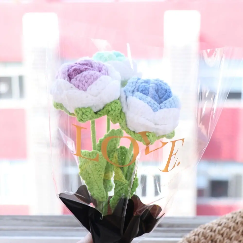 50pcs Transparent Flower Packaging Bag Waterproof Package Supplies Wrapping Paper Plastic Bag Bouquet Packing Material