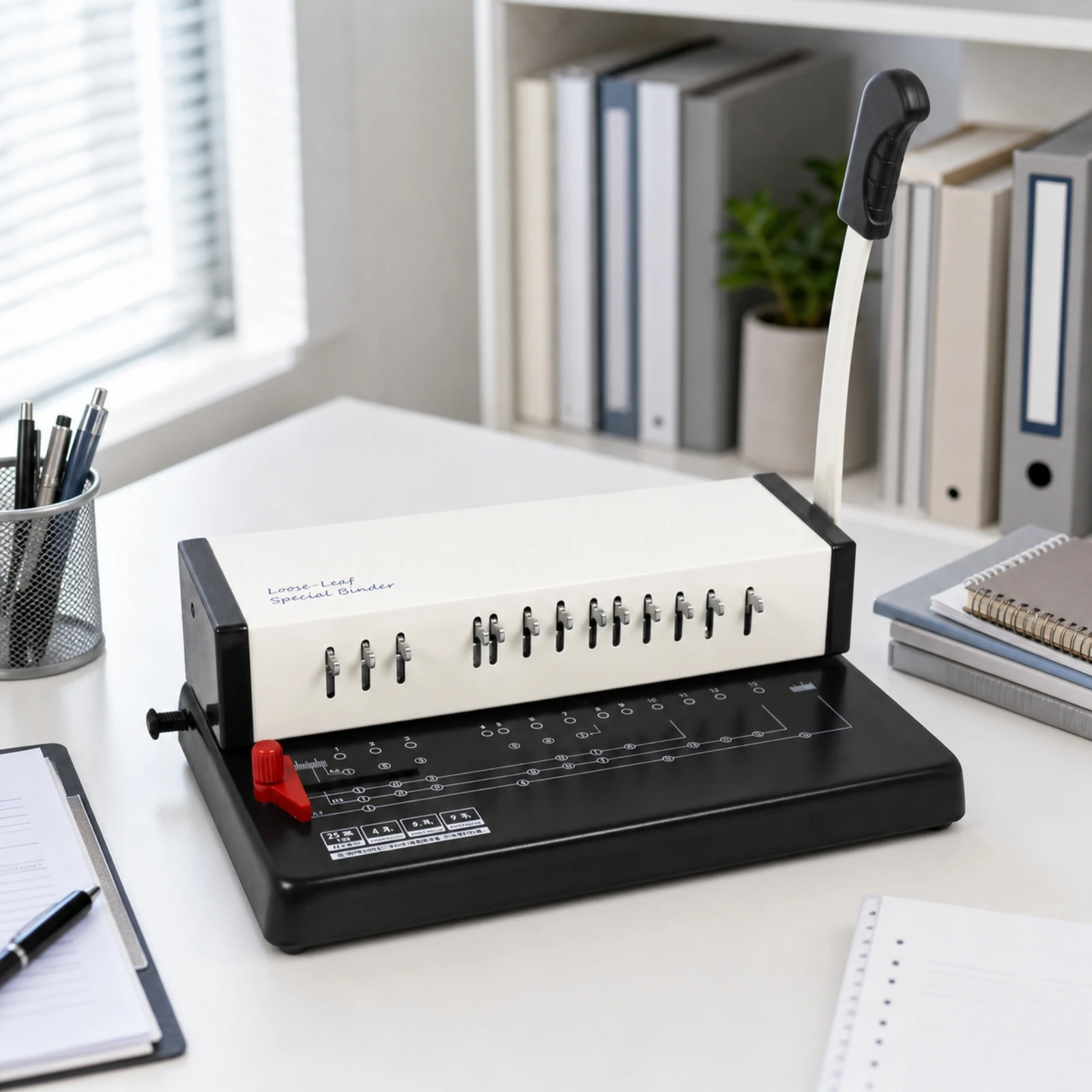 Loose Leaf Hole Punch Comfortable Grip Manual Loose-Leaf Paper Punch and Binder Machine Hole Puncher Sturdy for Office Workers