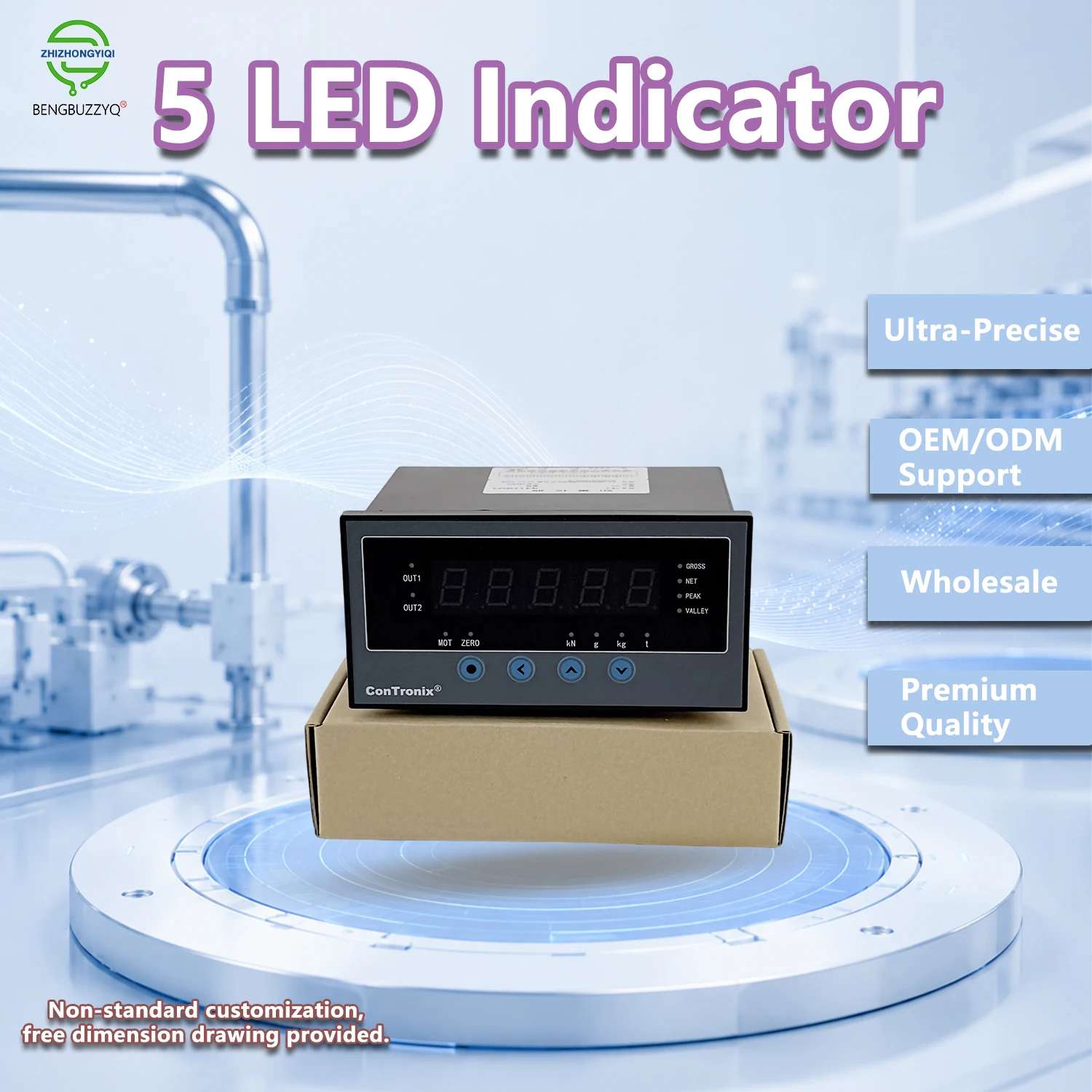 Rugged Digital Weight Controller IP65 5-Digit LED Panel Meter for Harsh Industrial Environments 100-240V
