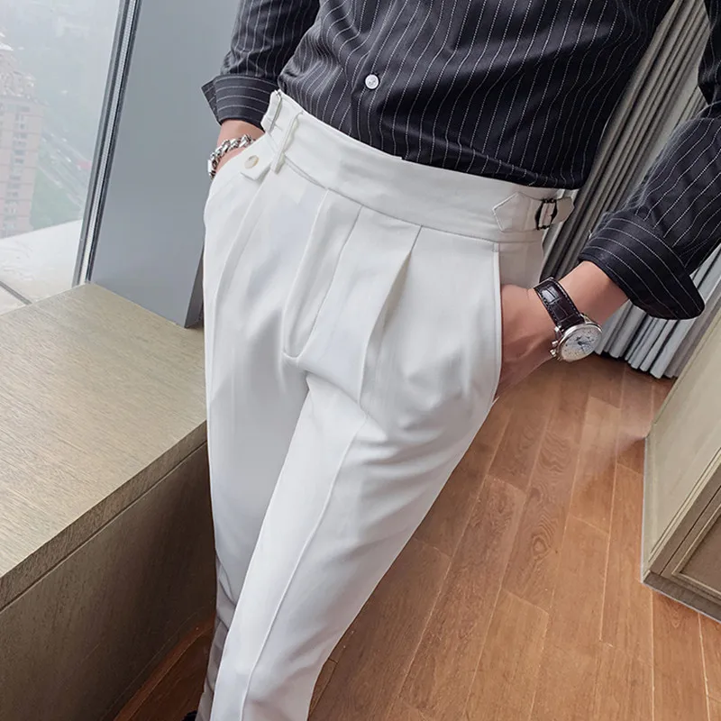 

Spring And Autumn Men‘s Drape Suit Pants Male Dress Slim Business Office Elastic Wrinkle Resistant Big Size Classic Trousers